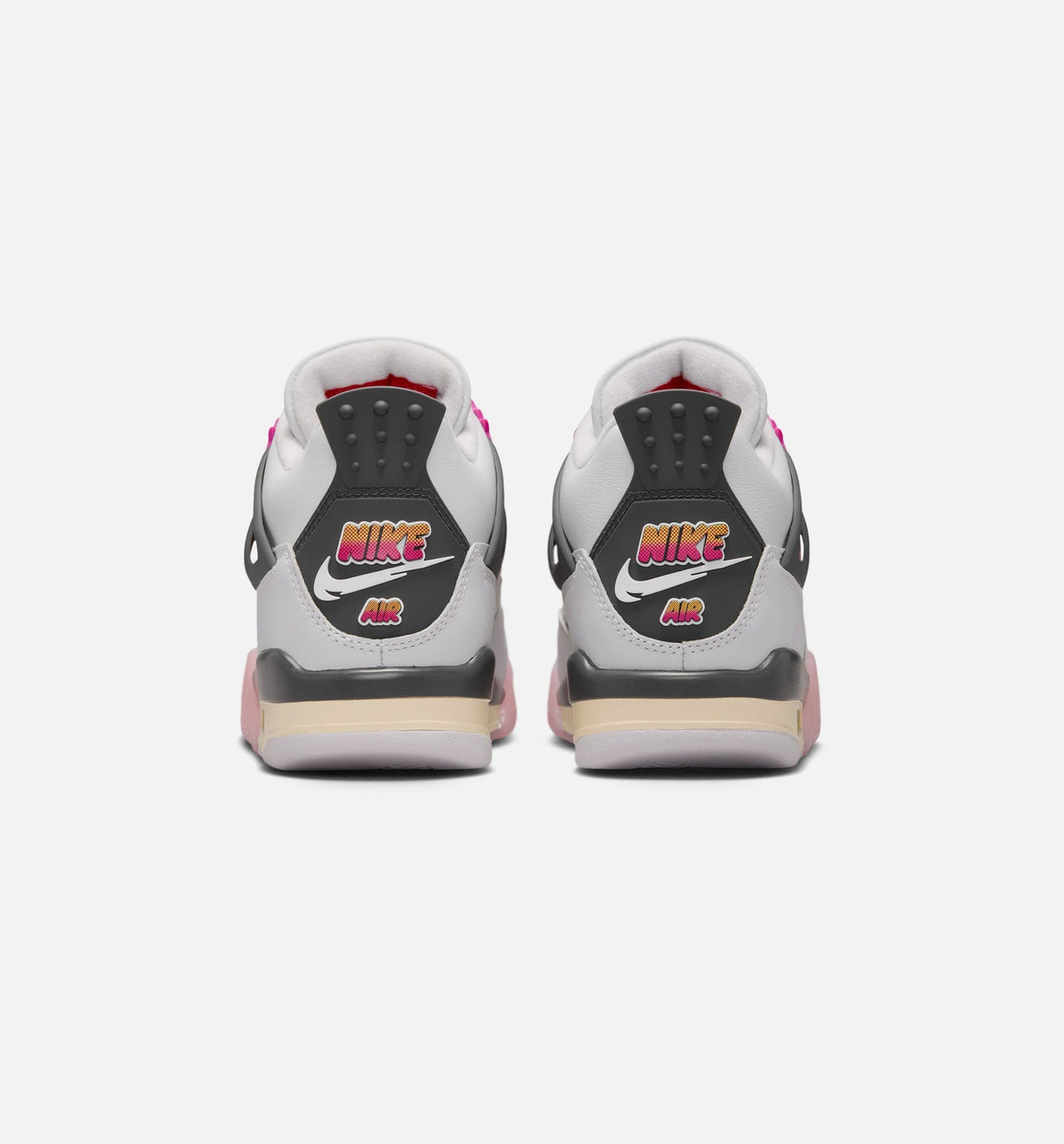 Air Jordan 4 Retro Comic Grade School Lifestyle Shoe - Off White/Fire Pink/Anthracite