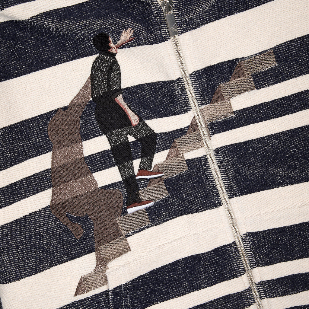 "on air" striped Zip Up