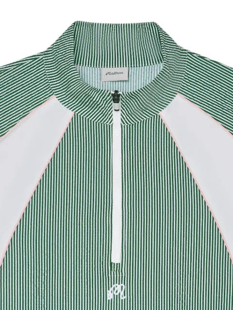 Malbon Golf Valero striped seersucker jacket