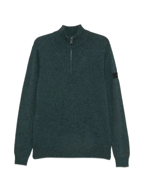 Peuterey quarter-zip logo-patch sweater