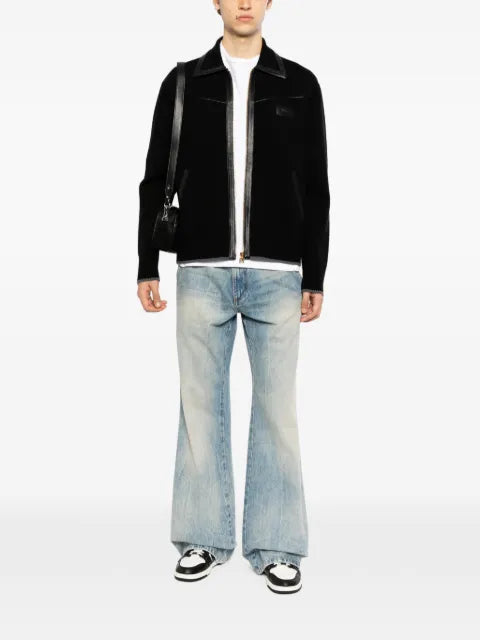 AMIRI leather trim zipped blouson