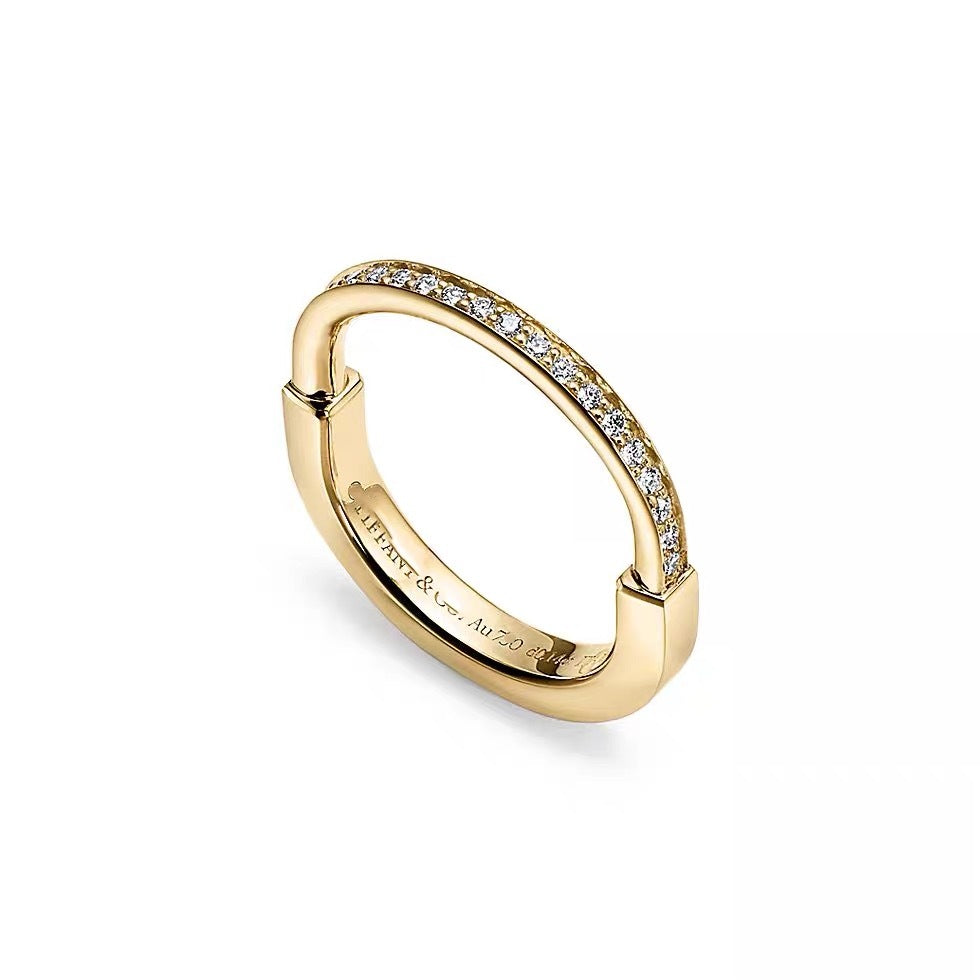 Tiffany Style Lock 18K Gold-Plated Ring