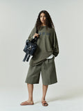 Cotton Twill Relaxed Drawstring Short