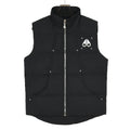 Moose Knuckles Puffer Vest in Black with Metallic Logo and Stud Details