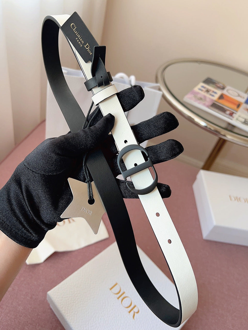 DIOR 25S BELT 20 MM IN BLACK CALFSKIN 618008