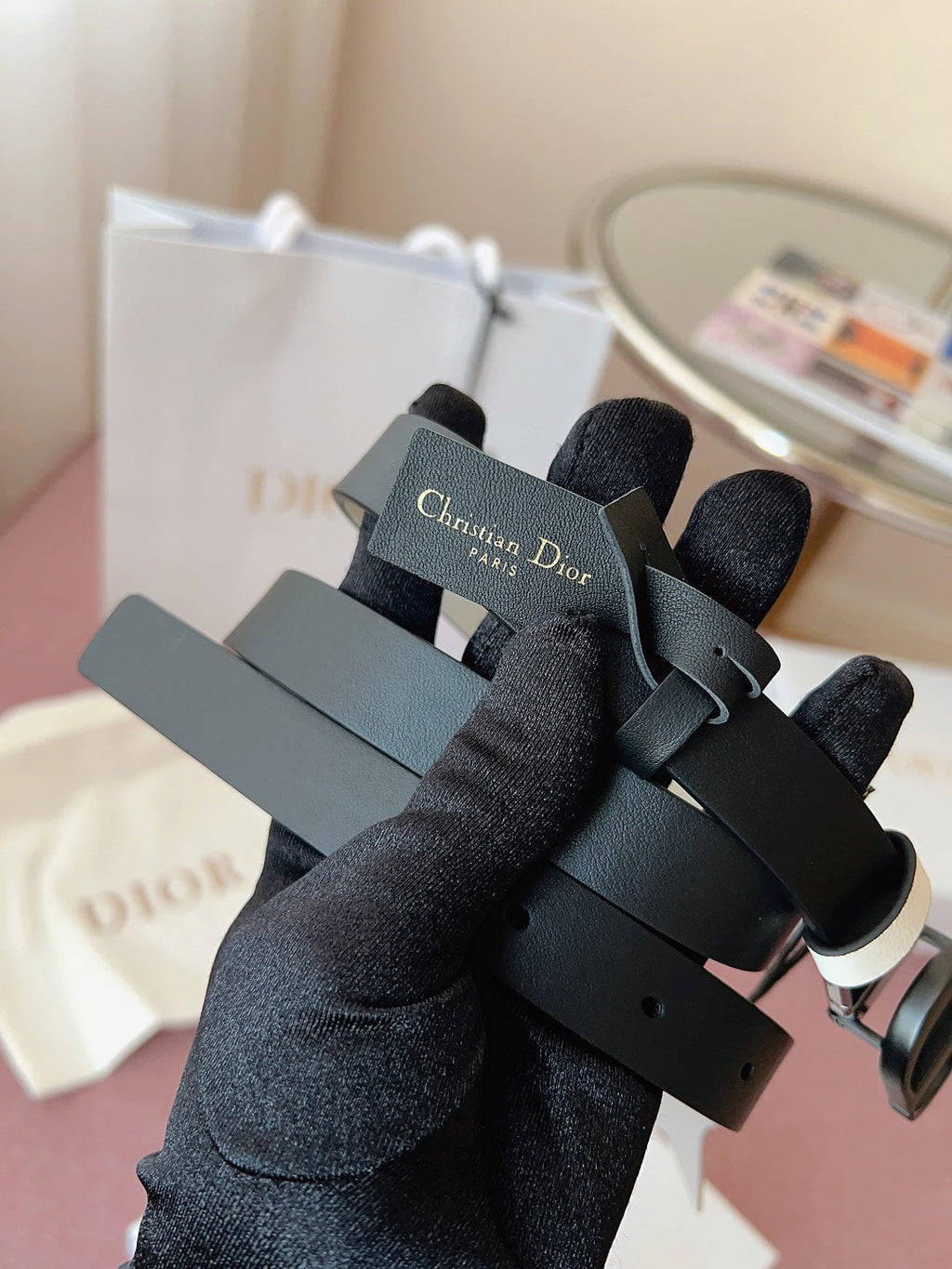 DIOR 25S BELT 20 MM IN BLACK CALFSKIN 618008