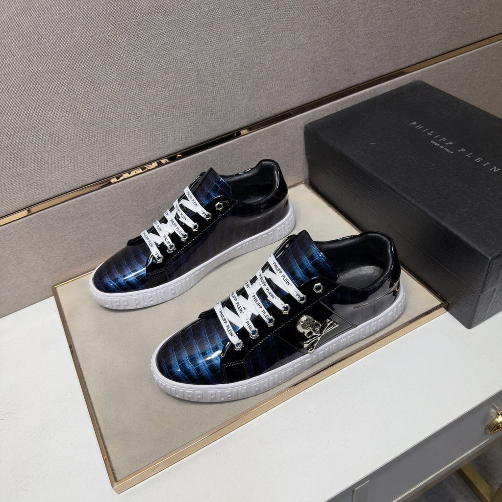 Philipp Plein Men's Plaid Low-Top Sneakers